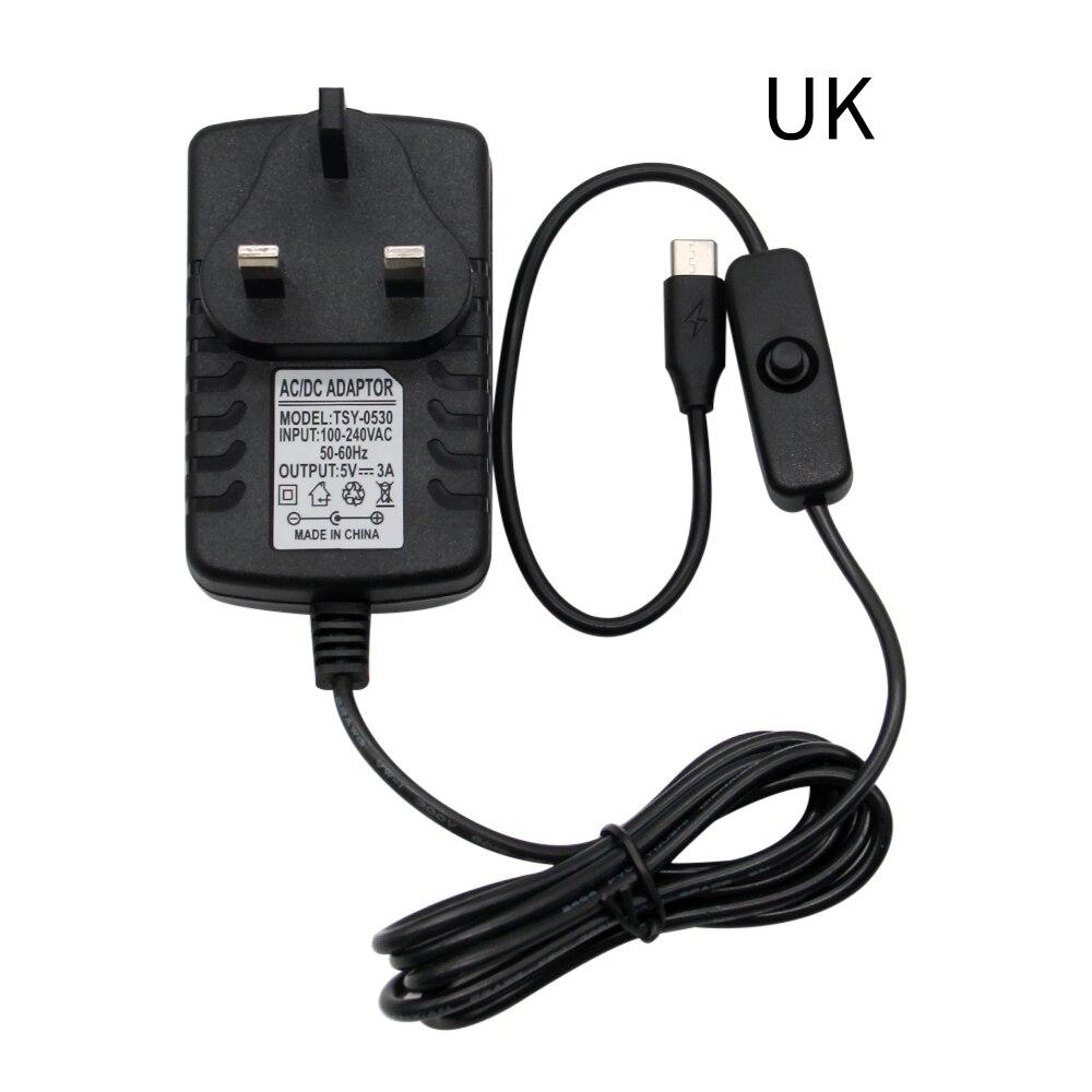 Raspberry Pi 4 Type-C Power Supply 5V 3A Power Adapter With ON/OFF Switch EU US AU UK Plug Charger for Raspberry Pi 4 Model B